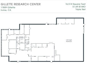 17809 Gillette Ave, Irvine, CA for lease Floor Plan- Image 1 of 1