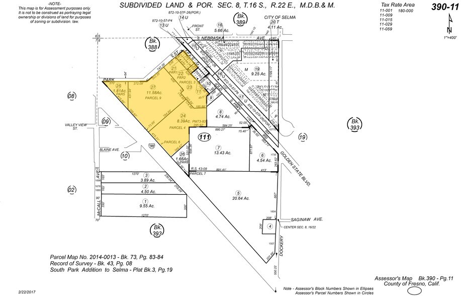 1775 Park St, Selma, CA à louer - Plan cadastral - Image 2 de 2