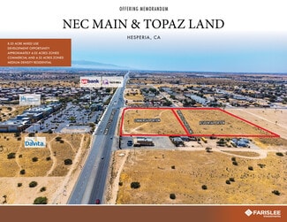 Plus de détails pour Main St & Topaz Ave., Hesperia, CA - Terrain à vendre