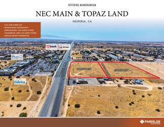 Plus de détails pour Main St & Topaz Ave., Hesperia, CA - Terrain à vendre