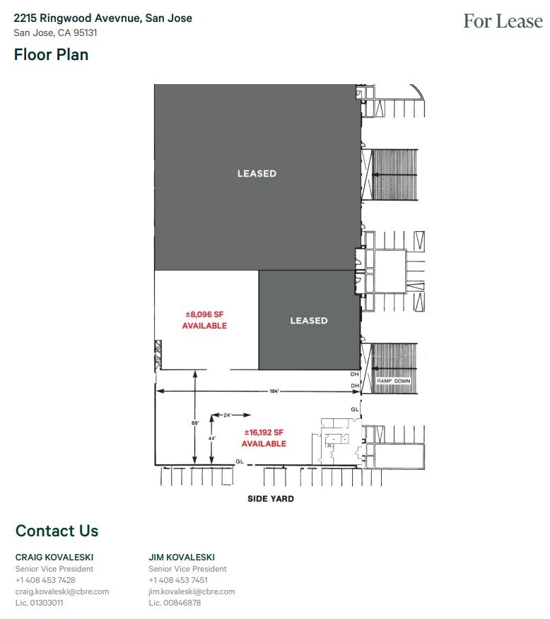 2215-2221 Ringwood Ave, San Jose, CA for lease Floor Plan- Image 1 of 2
