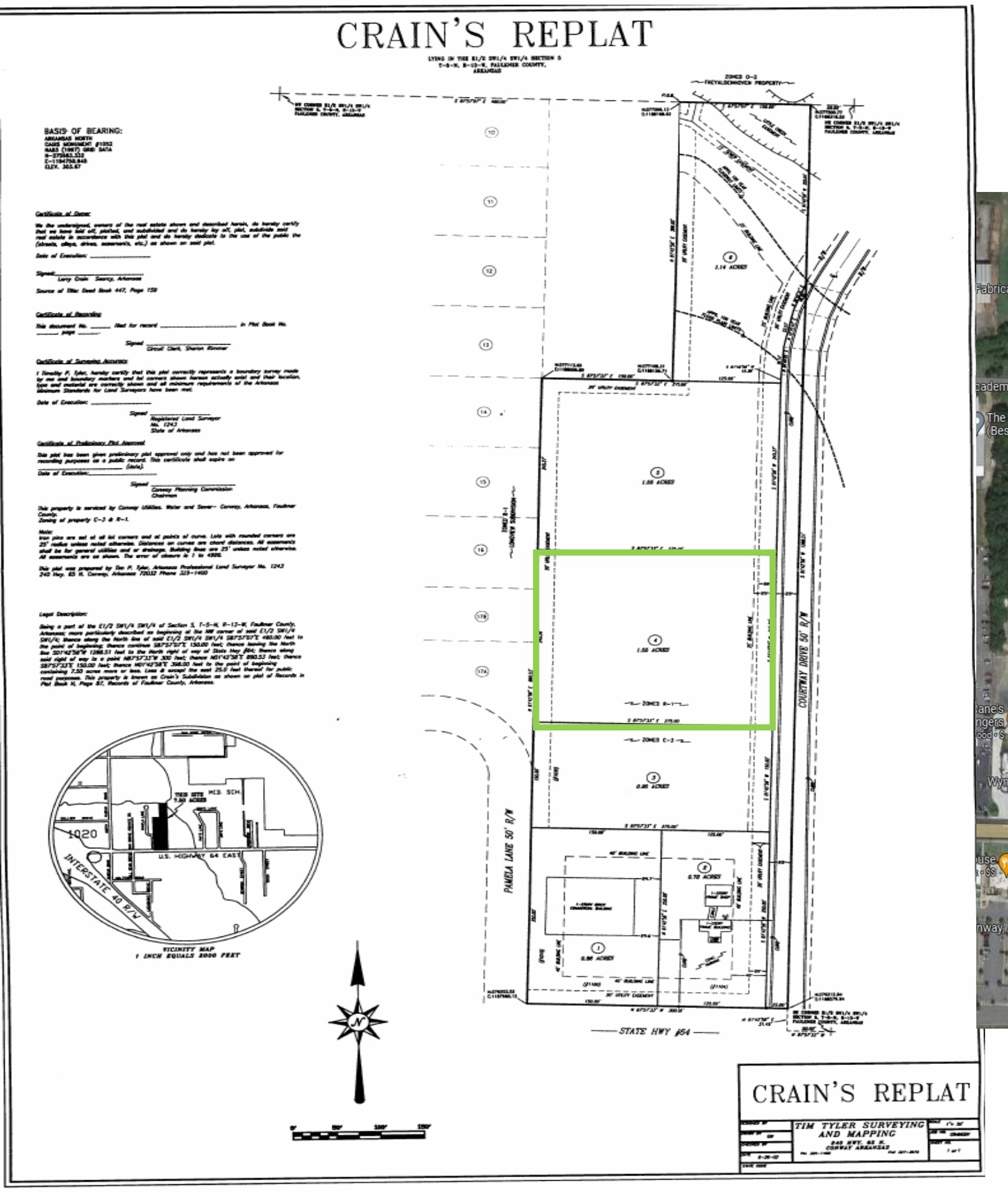 1105 Bob Courtway Dr, Conway, AR à vendre Plan cadastral- Image 1 de 2