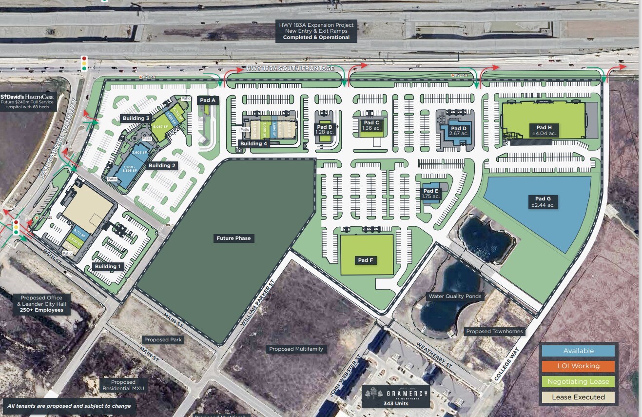 1152 Main St, Leander, TX à louer Plan de site- Image 1 de 2