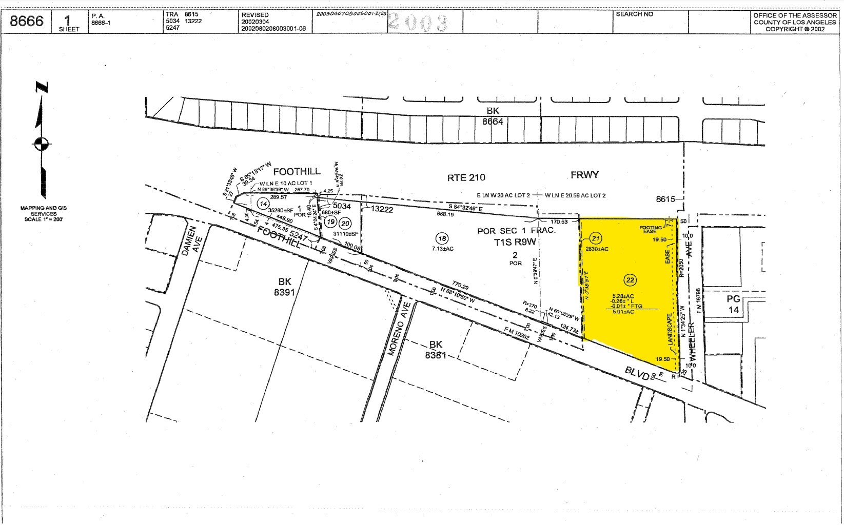 1335-1355 Foothill Blvd, La Verne, CA for lease Plat Map- Image 1 of 2
