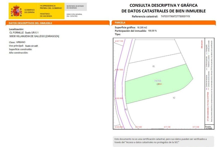 Calle Fornille, Villanueva de Gállego, Zaragoza à vendre - Plan de site - Image 3 de 9