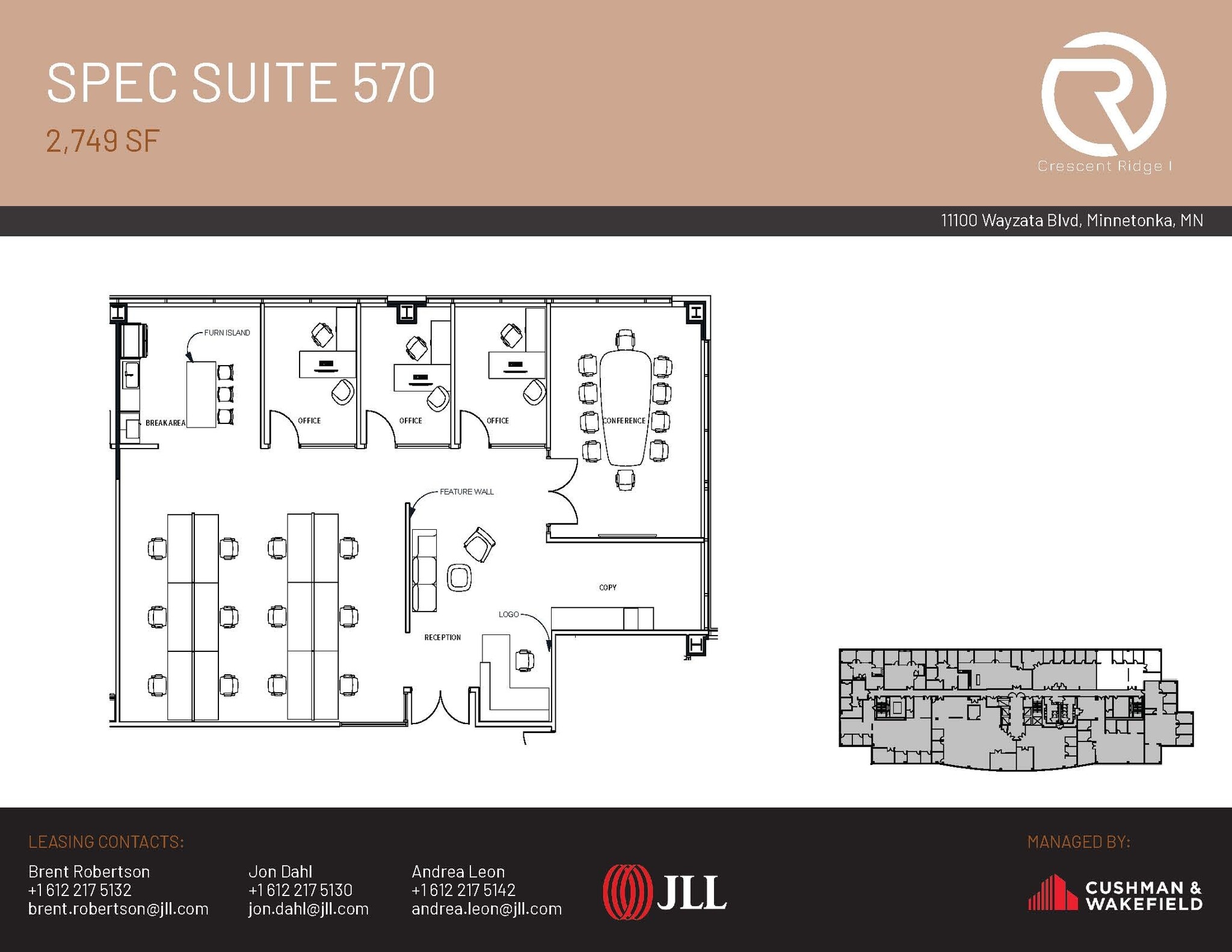 11100 Wayzata Blvd, Minnetonka, MN à louer Plan d’étage- Image 1 de 1