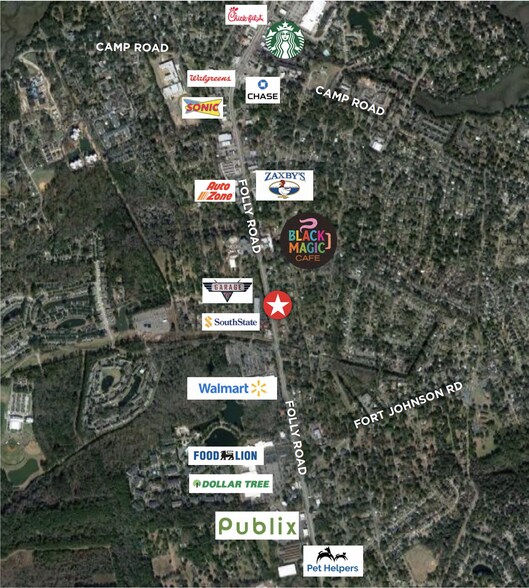 1165 Folly Rd, Charleston, SC à vendre - Aérien - Image 2 de 2