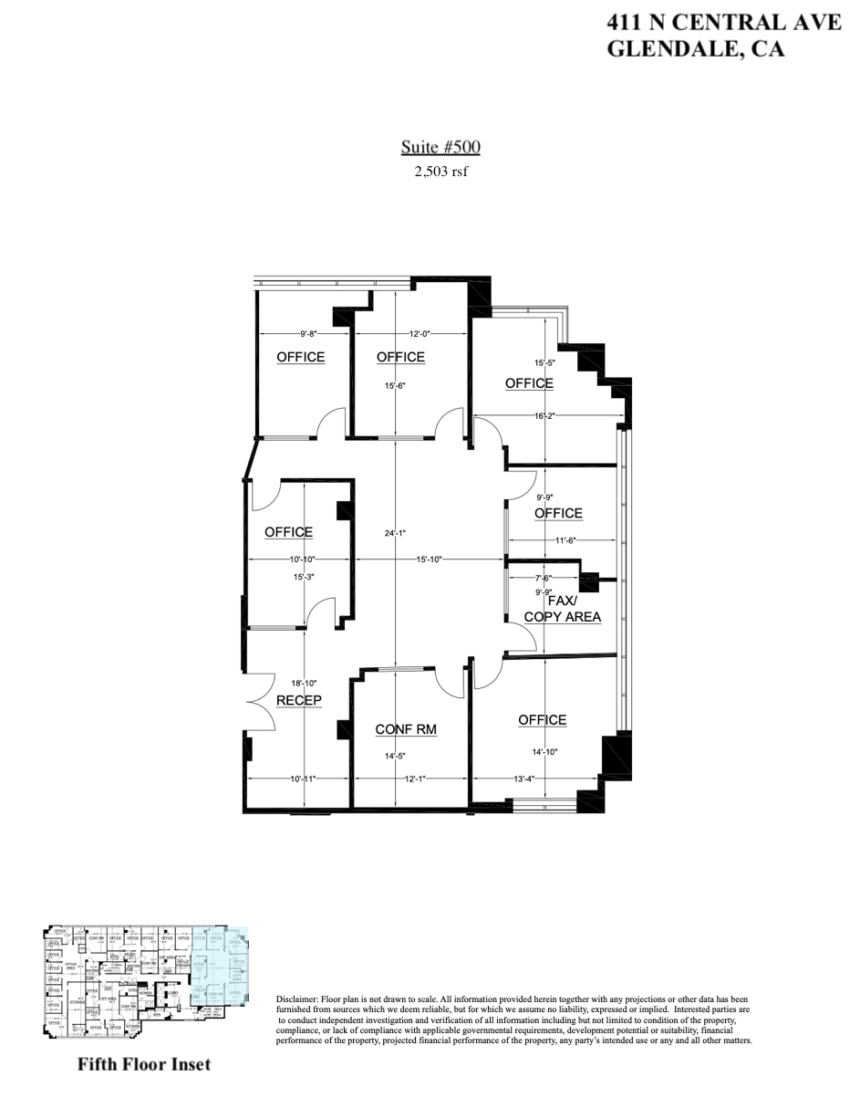 411 N Central Ave, Glendale, CA for lease Floor Plan- Image 1 of 1