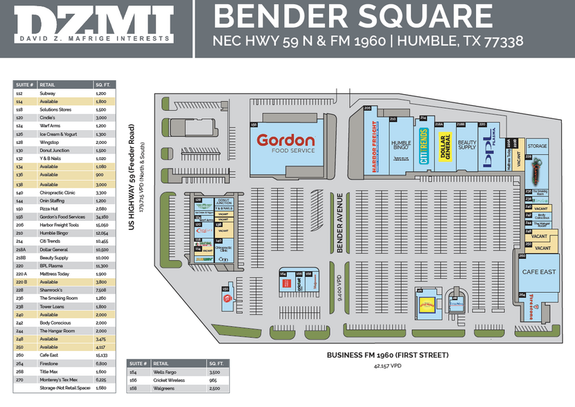 210-264 1st St W, Humble, TX for lease - Site Plan - Image 1 of 3