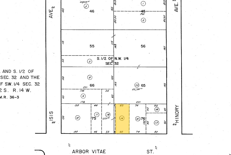 1015 Arbor Vitae St, Inglewood, CA for sale - Plat Map - Image 2 of 3