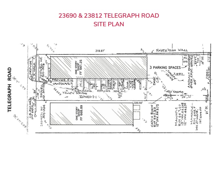 23690 Telegraph Rd, Southfield, MI à louer Plan de site- Image 1 de 2