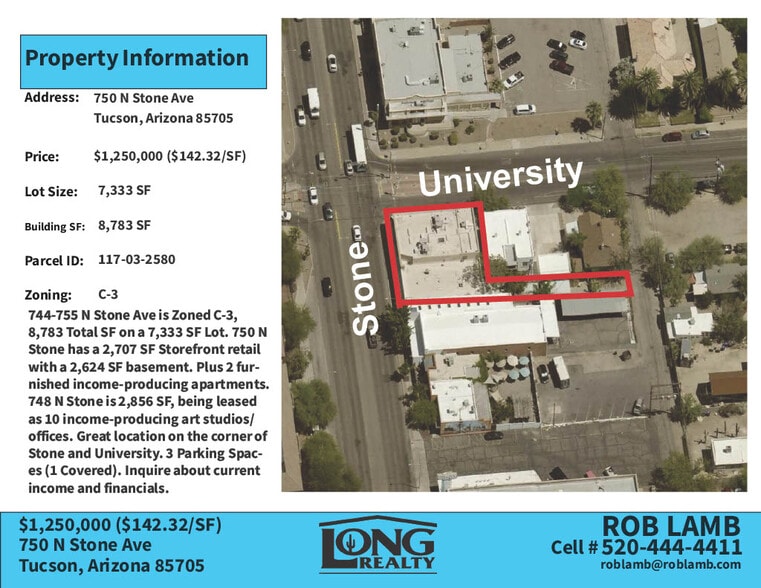 748 N Stone Ave, Tucson, AZ à vendre - Photo du bâtiment - Image 2 de 8