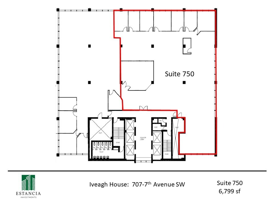 707 7th Ave SW, Calgary, AB à louer Plan d’étage- Image 1 de 4