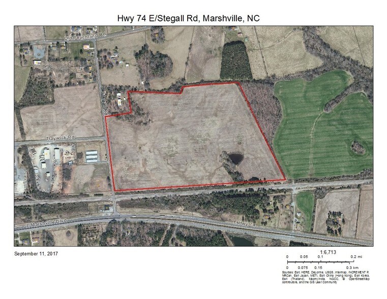E Highway 74 & Stegall Rd, Marshville, NC for sale - Aerial - Image 1 of 1