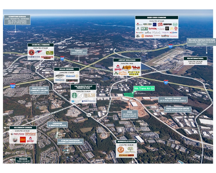 164 Trans Air Drive, Morrisville, NC for sale - Aerial - Image 2 of 3