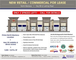 Plus de détails pour Hwy 99 & Lathrop Rd, Manteca, CA - Commerce de détail à louer