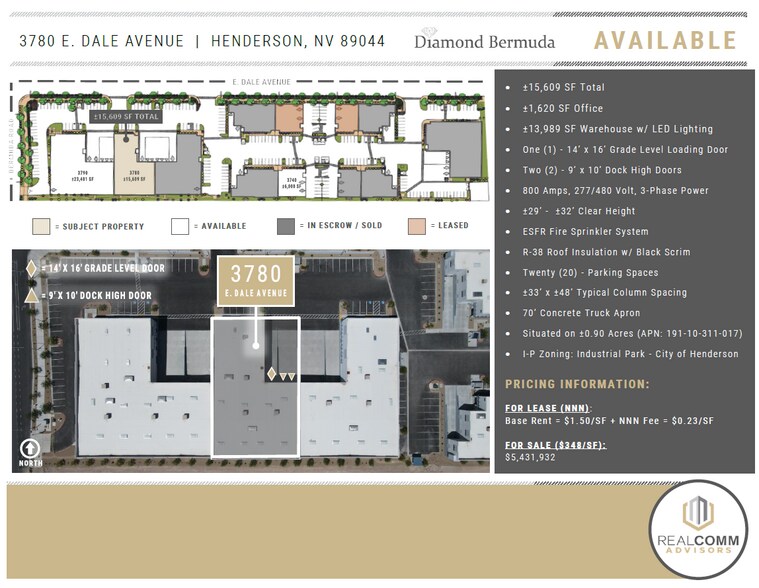 3780 E Dale Ave, Henderson, NV à vendre - Photo du bâtiment - Image 2 de 8