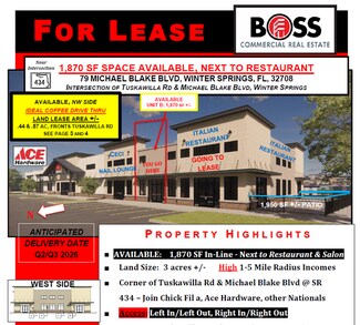Plus de détails pour 79 Michael Blake Blvd, Winter Springs, FL - Commerce de détail à louer