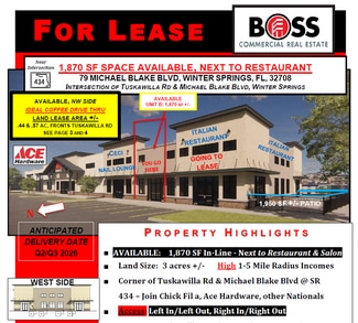 Plus de détails pour 79 Michael Blake Blvd, Winter Springs, FL - Commerce de détail à louer