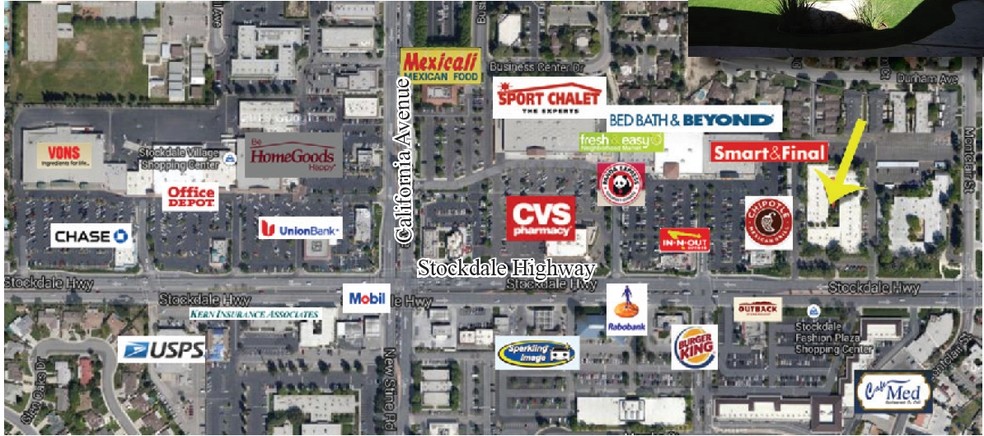 4800 Stockdale Hwy, Bakersfield, CA for lease - Aerial - Image 3 of 3