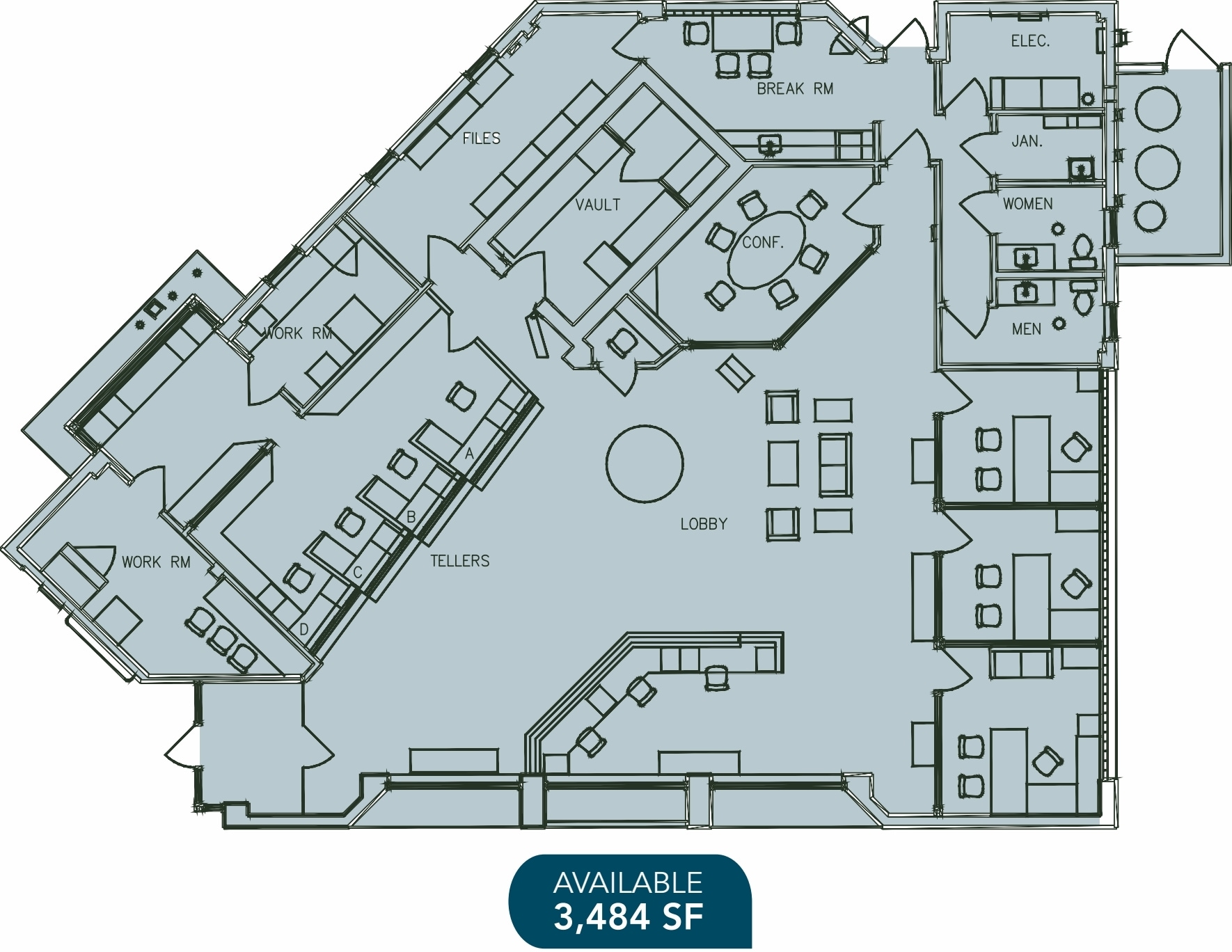 950 N Harrison Ave, Cary, NC à louer Plan d’étage- Image 1 de 1