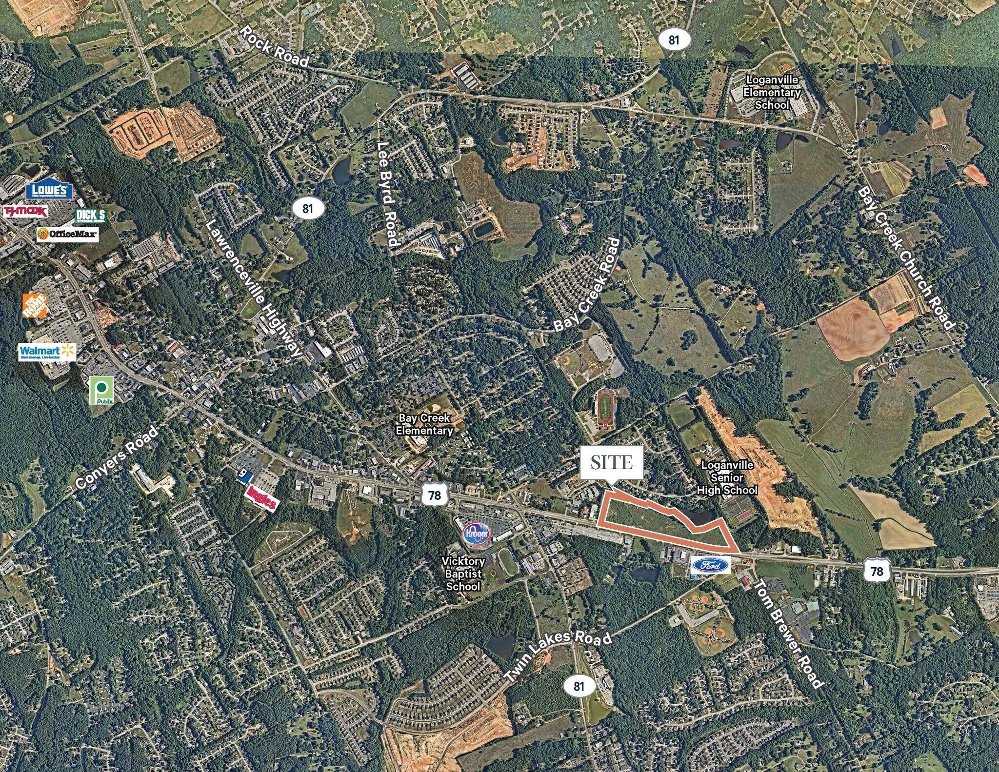 3465-3485 Highway 78, Loganville, GA for sale Aerial- Image 1 of 8