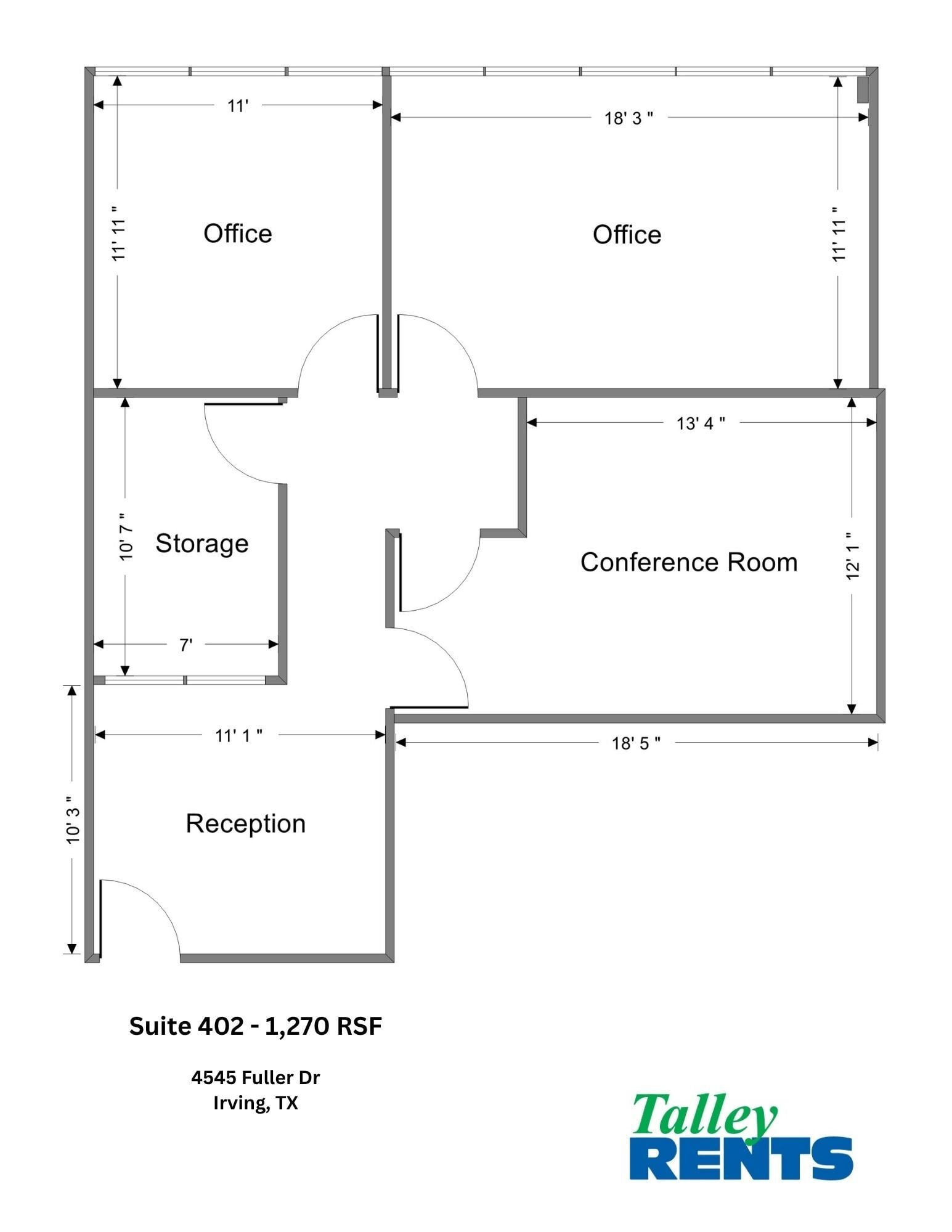 4545 Fuller Dr, Irving, TX à louer Plan d’étage- Image 1 de 1