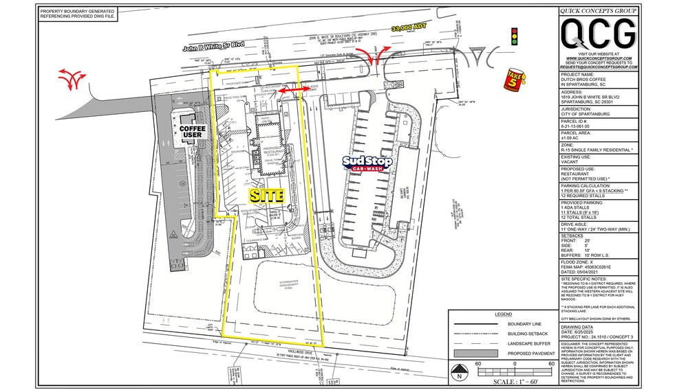 John B. White Sr. Blvd, Spartanburg, SC à louer - Plan de site - Image 2 de 4