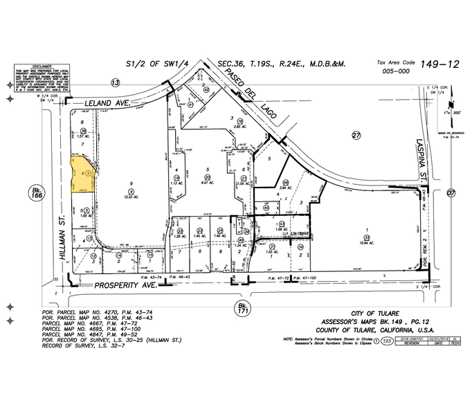 1578-1586 Hillman St, Tulare, CA à louer - Plan cadastral - Image 3 de 3