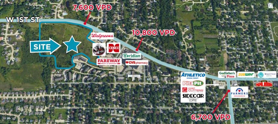W 1st St, Cedar Falls, IA à vendre Aérien- Image 1 de 4