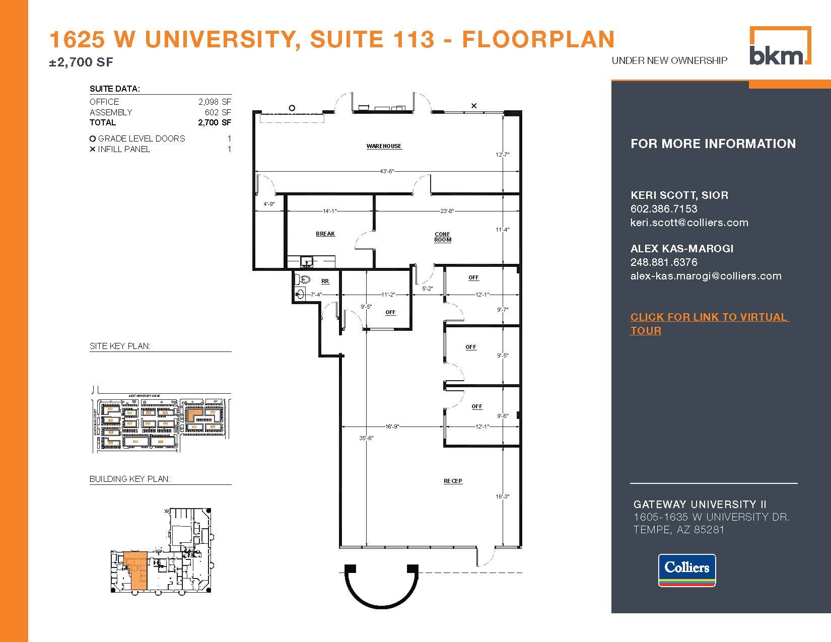 1705 W University Dr, Tempe, AZ à louer Plan d  tage- Image 1 de 1