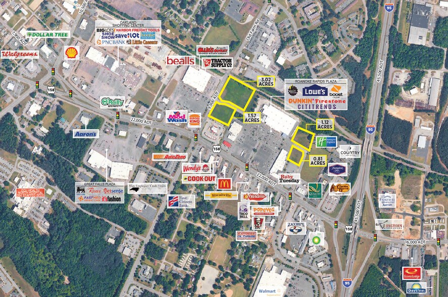 1558 Julian R Allsbrook Highway, Roanoke Rapids, NC for sale - Aerial - Image 2 of 3