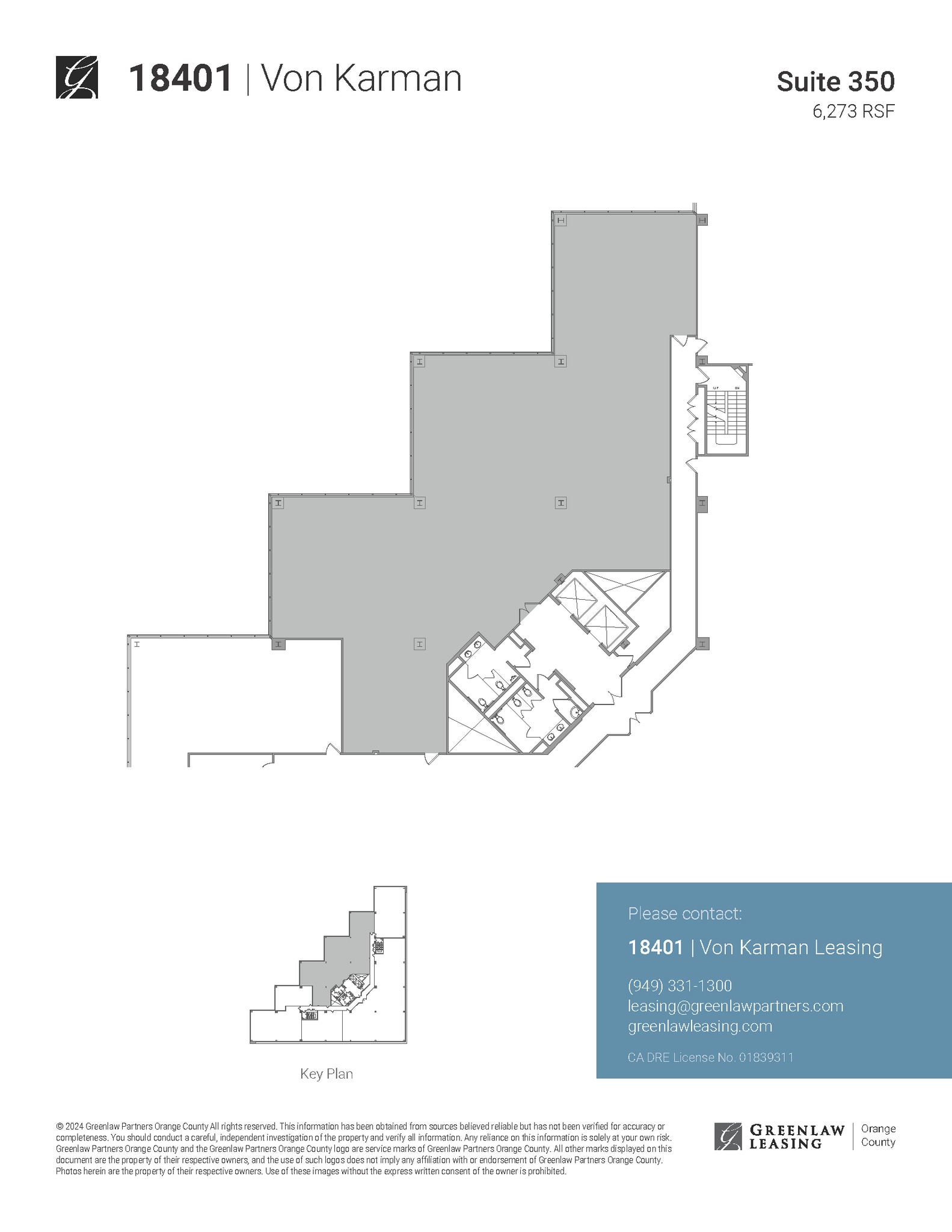 18301 Von Karman Ave, Irvine, CA à louer Plan d’étage- Image 1 de 1