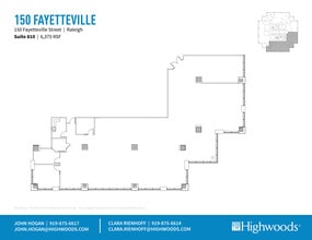 150 Fayetteville St, Raleigh, NC à louer Plan d’étage- Image 1 de 1