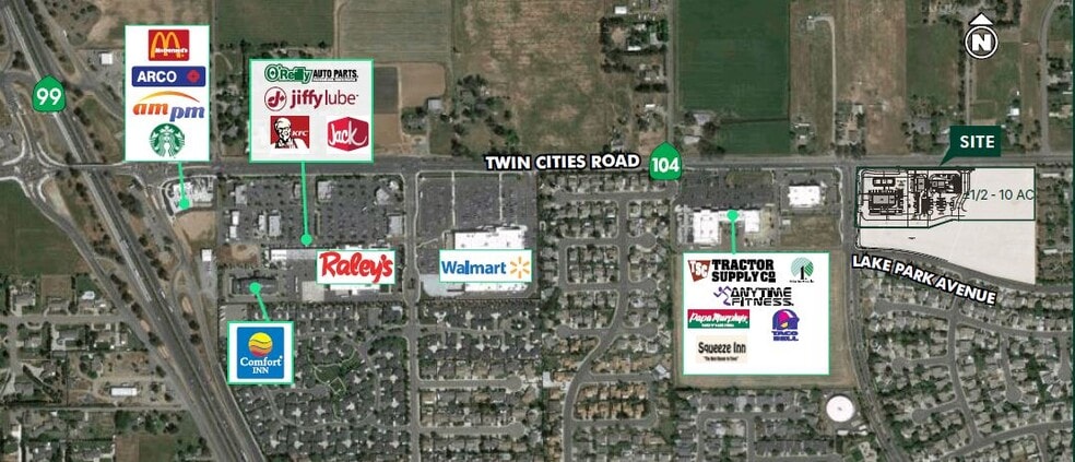 10520-10570 Twin Cities Rd, Galt, CA for sale - Aerial - Image 1 of 3