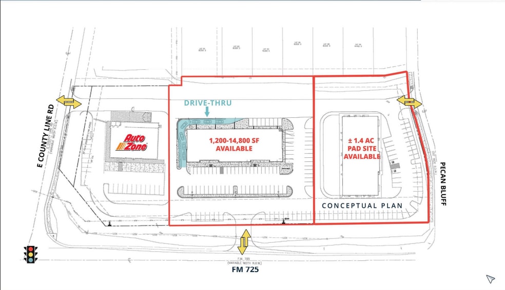 FM 725 and County Line, New Braunfels, TX à louer - Plan de site - Image 2 de 5