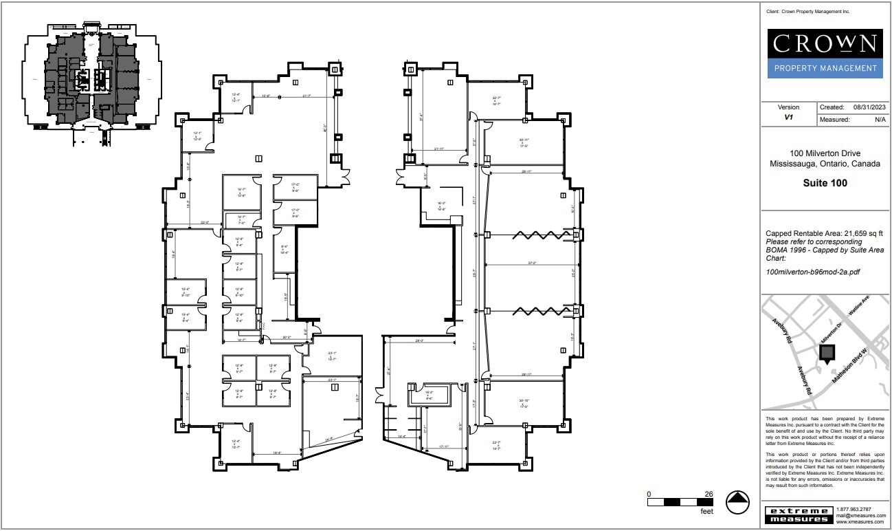 100 Milverton Dr, Mississauga, ON à louer Plan d’étage- Image 1 de 1