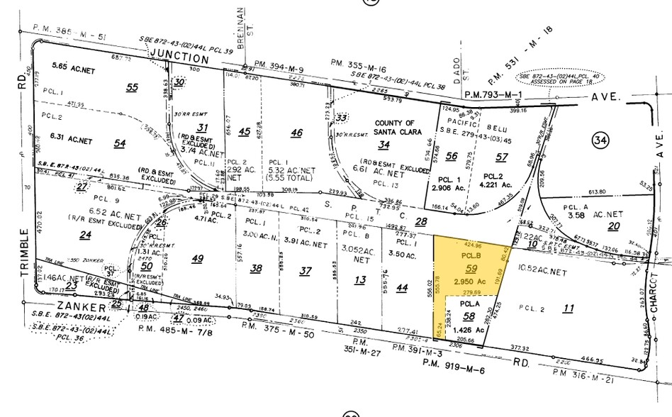 2304-2306 Zanker Rd, San Jose, CA à vendre - Plan cadastral - Image 2 de 5