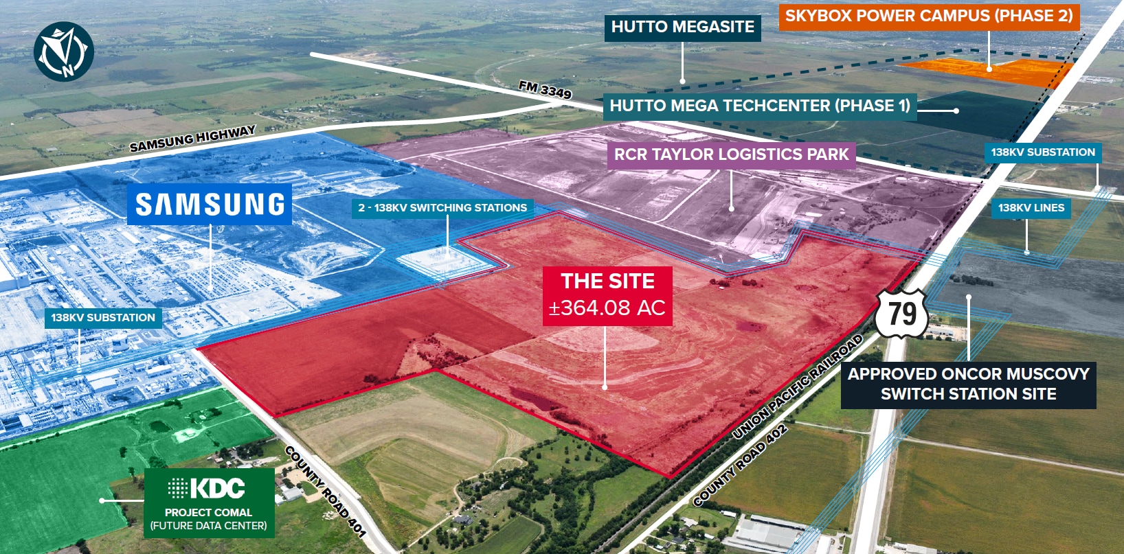 County Road 401 & Highway 79, Taylor, TX for sale Aerial- Image 1 of 4