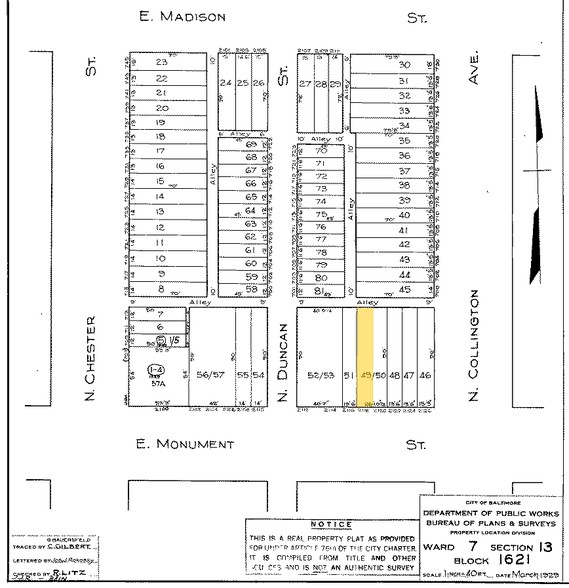 2118 E Monument St, Baltimore, MD à vendre - Plan cadastral - Image 1 de 1