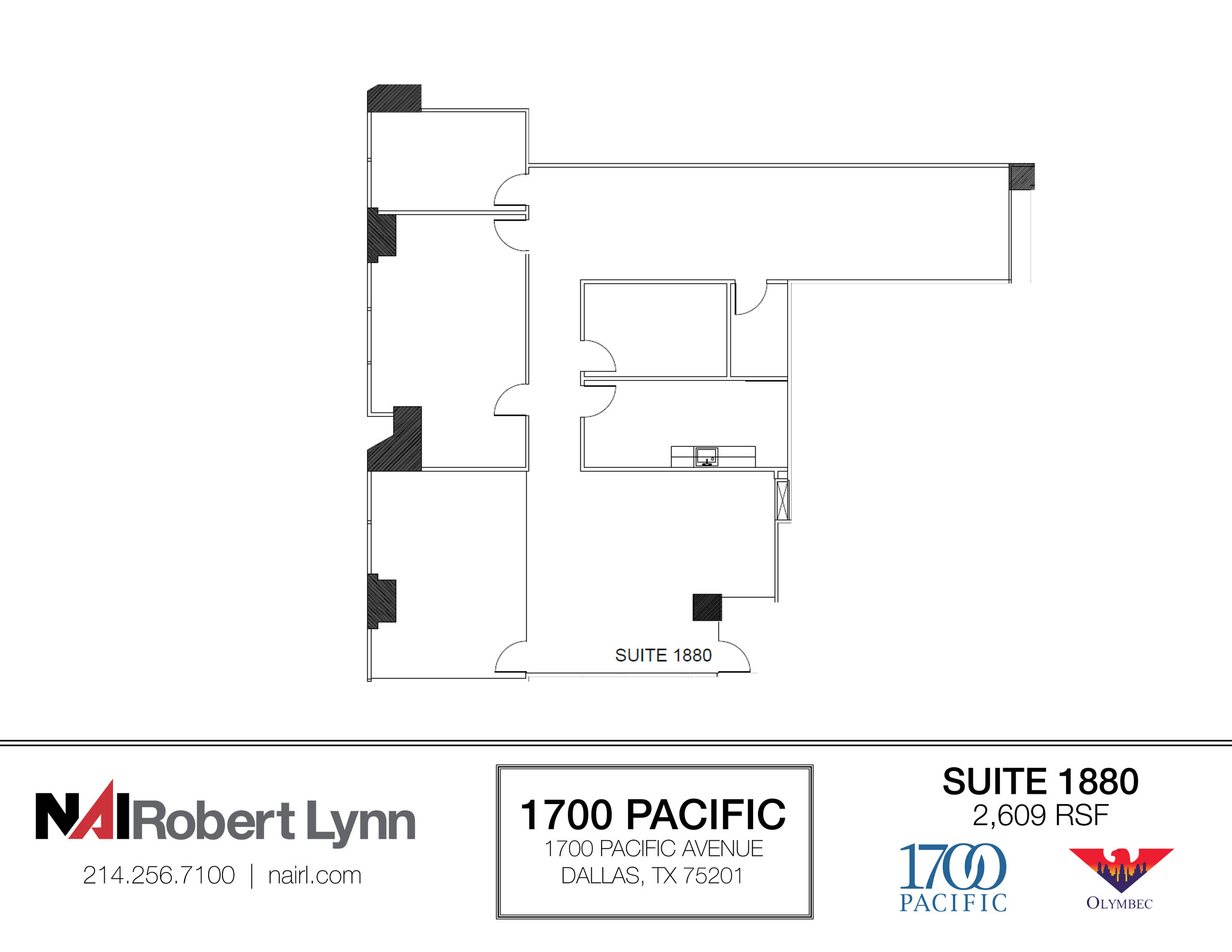 1700 Pacific Ave, Dallas, TX à louer Plan d  tage- Image 1 de 2