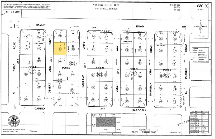 520 S Desert View Dr, Palm Springs, CA for sale - Plat Map - Image 2 of 12