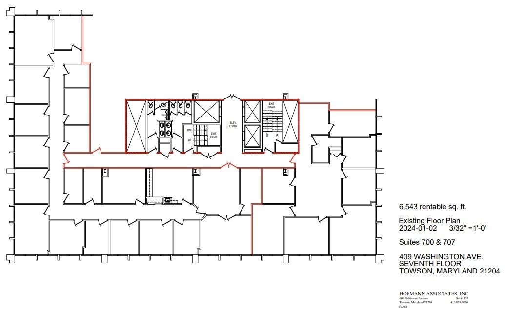 409 Washington Ave, Towson, MD for lease Floor Plan- Image 1 of 2