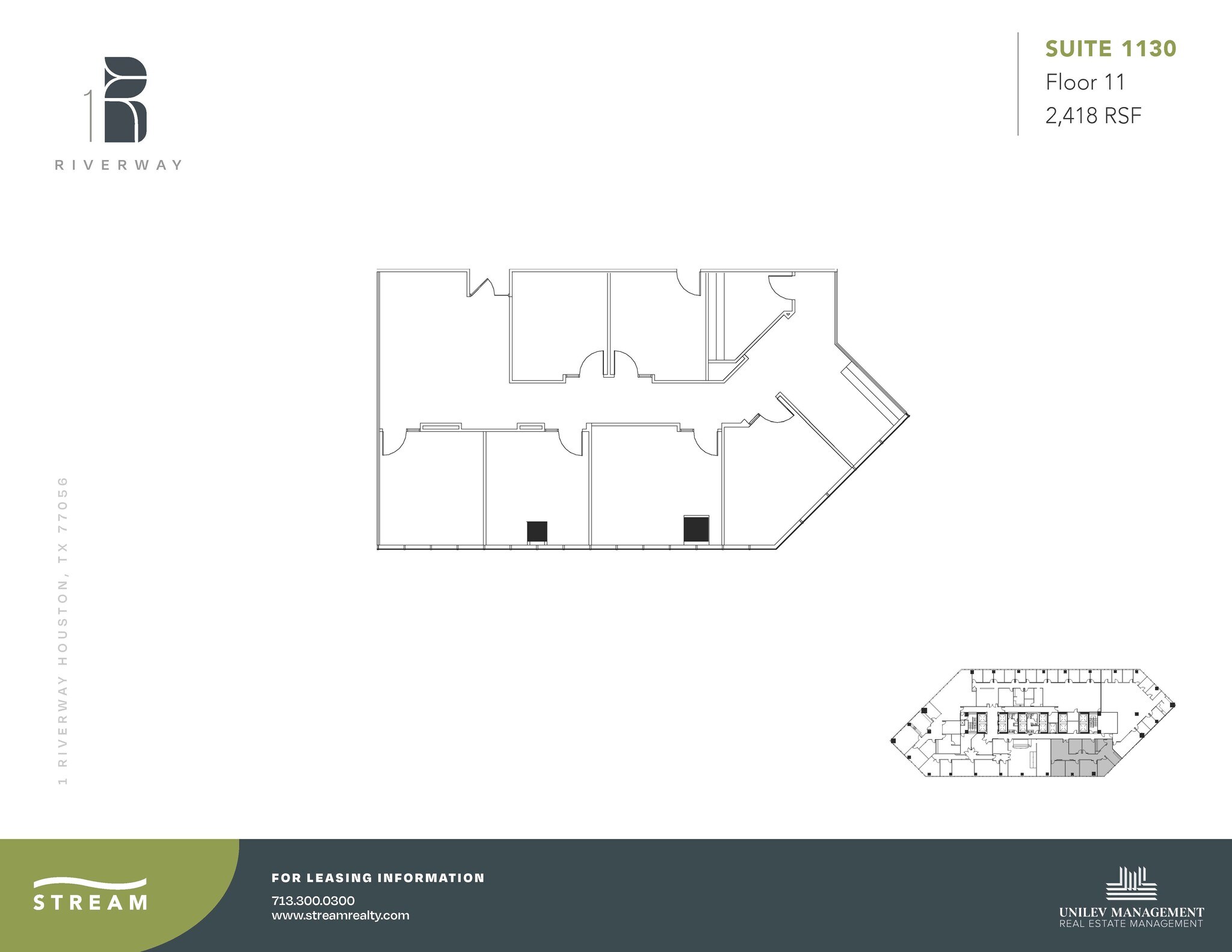 1 Riverway, Houston, TX à louer Plan d  tage- Image 1 de 1