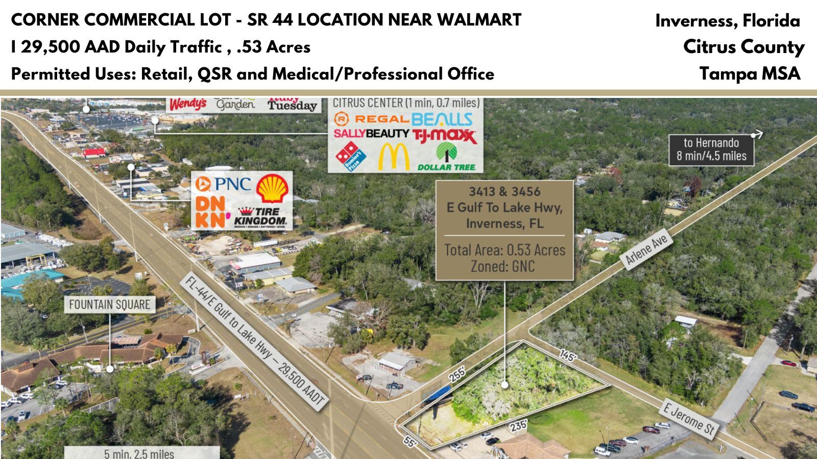 3413 E Gulf To Lake Hwy, Inverness, FL à vendre Photo principale- Image 1 de 41