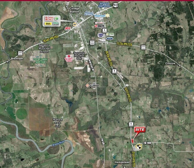 Hwy 6 & FM 2988, Navasota, TX à vendre - Aérien - Image 2 de 2