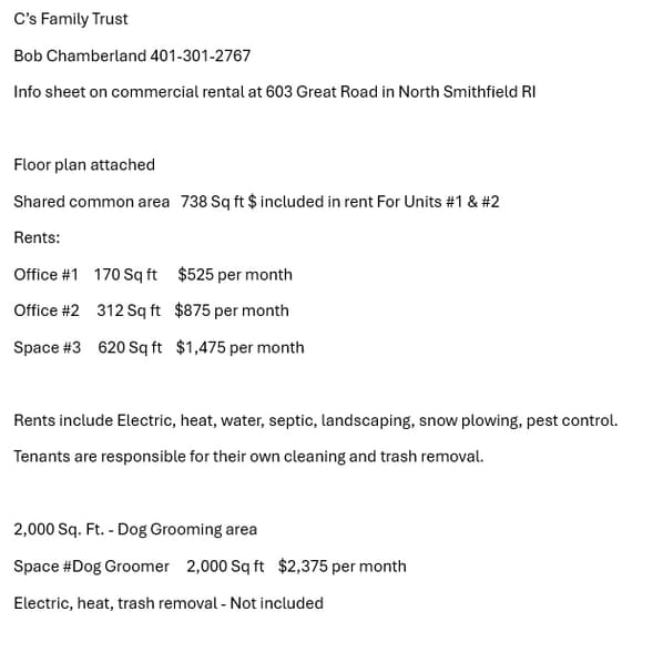 603 Great Rd, North Smithfield, RI for lease - Building Photo - Image 2 of 3