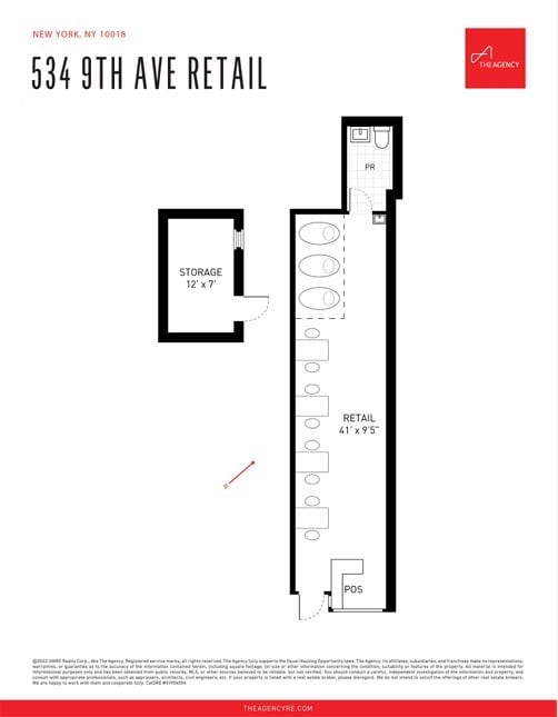534 Ninth Ave, New York, NY à louer Plan d’étage- Image 1 de 5