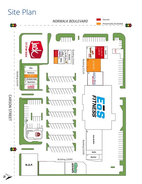 12090-12146 Carson St, Hawaiian Gardens, CA à louer - Plan de site - Image 3 de 9