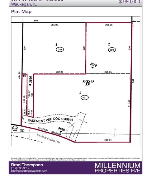 3680 Casimer Pulaski Memorial Dr, Waukegan, IL à vendre - Plan cadastral - Image 3 de 6